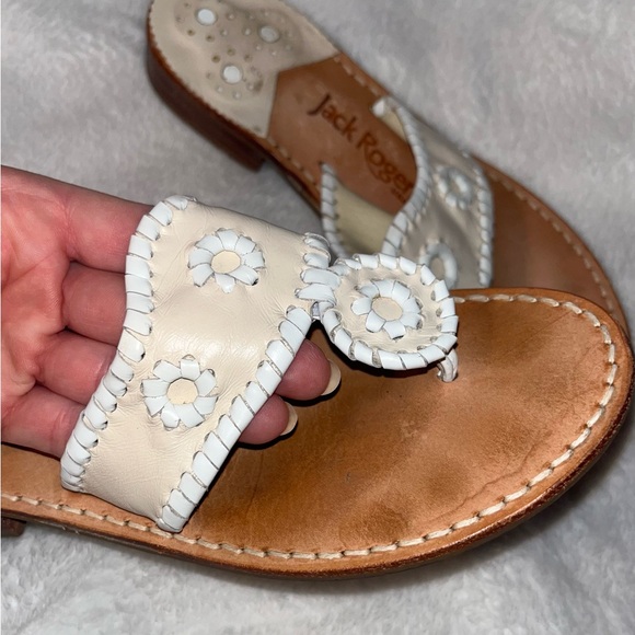 Jack Rogers Whipstitch Flat Leather Sandals - Picture 4 of 7